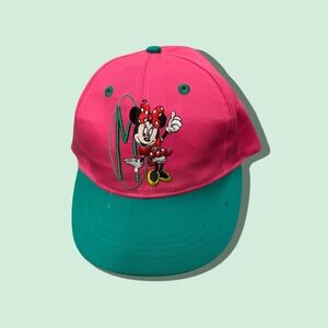 Disney Minnie Mouse Youth Cap Adjustable Snapback Pink Teal Walt Disney World
